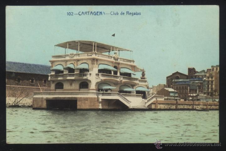 m-179- cartagena (murcia). club de regatas (con - Buy Antique postcards  from Murcia on todocoleccion