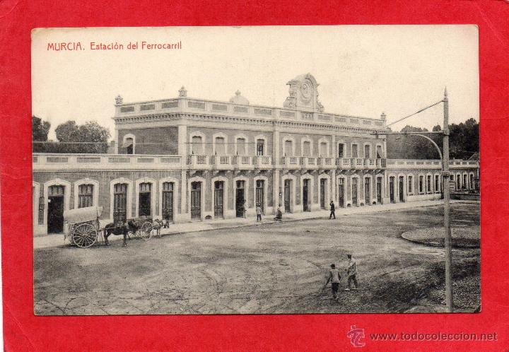 Postales: murcia. estaci&oacute;n del ferrocarril. thomas - Foto 1