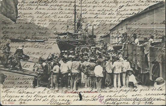 Postales: Postal de Cartagena. el Muelle. 1908. - Foto 1