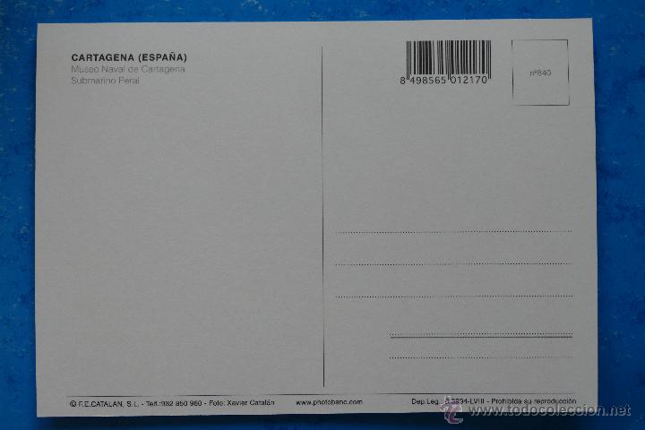 Postales: CARTAGENA. SUBMARINO PERAL. POSTAL - Foto 2