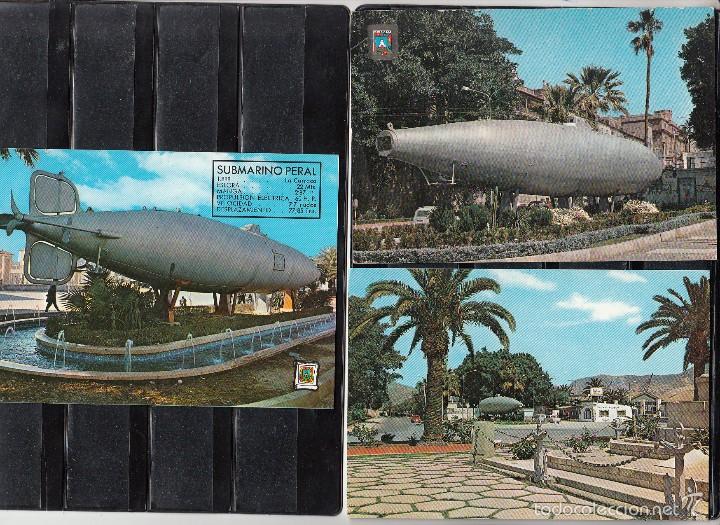 Postales: MONUMENTO AL SUBMARINO ISAAC PERAL. 3 POSTALES DIVERSAS - Foto 1