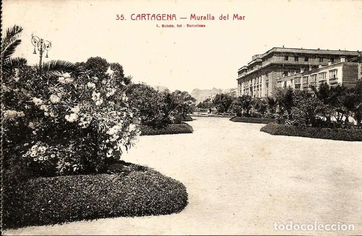Postales: POSTAL DE CARTAGENA. MURALLA DEL MAR - Foto 1