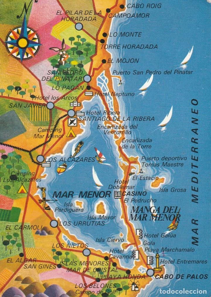 Postales: N&ordm; 31395 POSTAL MAPA MAR MENOR MURCIA - Foto 1