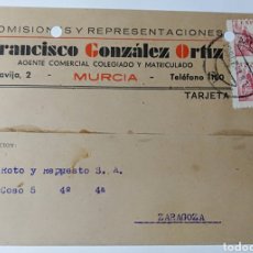 Postales: TARJETA PUBLICITARIA DE MURCIA, FRANCISCO GONZÁLEZ, ORTIZ.. Lote 197338376