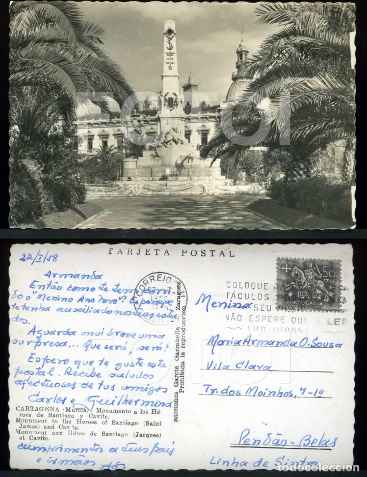 1958 CARTAGENA MURCIA ESPAÑA POSTAL CIRCULADO (Postales - España - Murcia Moderna (desde 1.940))