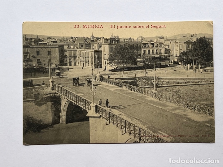 Postkarten: M&Uacute;RCIA Postal No.22, El Puente sobre el Segura. Edic, Grandes Hoteles. Andr&eacute;s Fabert (h.1920?)