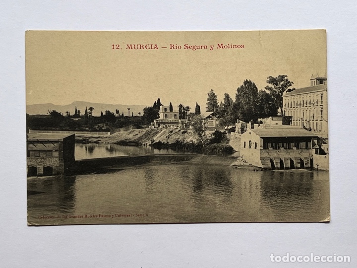 Postkarten: M&Uacute;RCIA Postal No.12. Rio Segura y Molinos. Edic, Grandes Hoteles. Andr&eacute;s Fabert (h.1920?) S/C