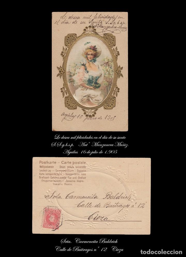 Postales: Preciosa postal rom&aacute;ntica de 1905 - Foto 1