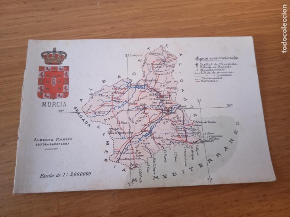 Postales: Murcia. Mapa. Postal antigua - Foto 1