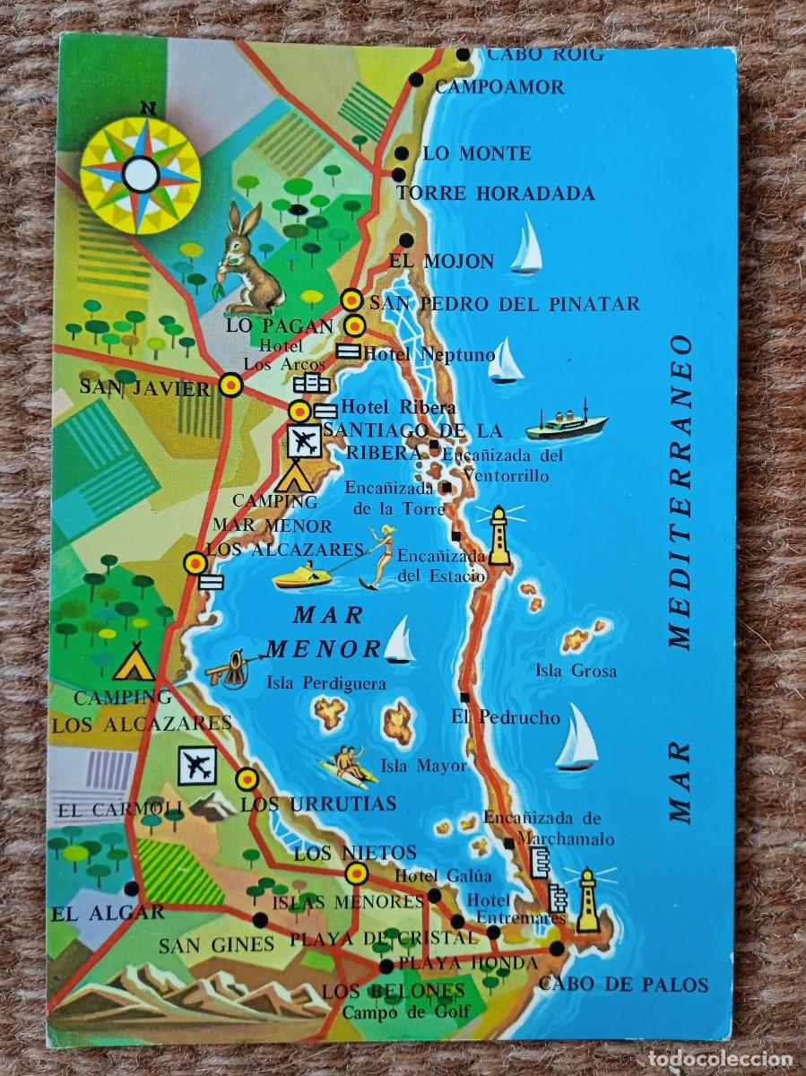 Postales: MAPA DEL MAR MENOR - MURCIA - Foto 1