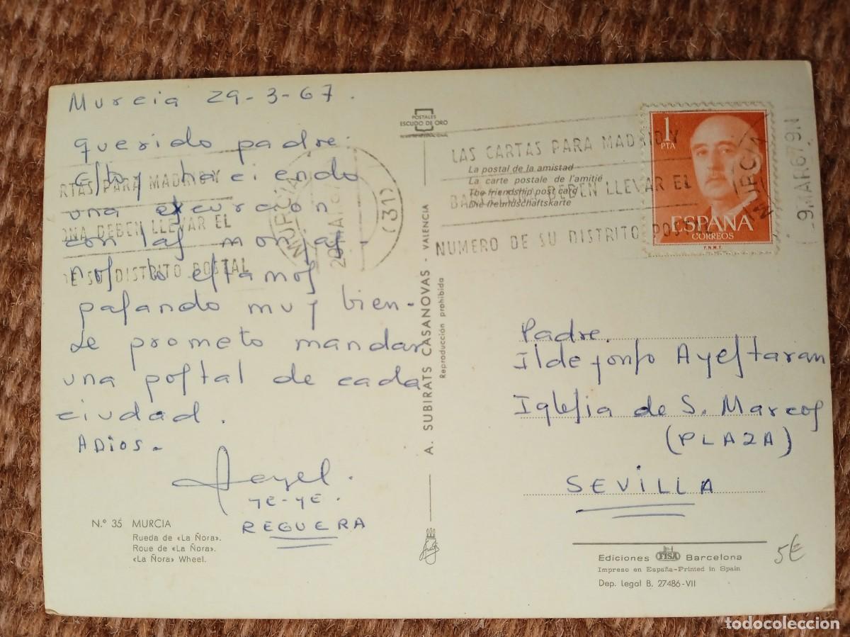 Postales: MURCIA - RUEDA DE LA &Ntilde;ORA - Foto 2