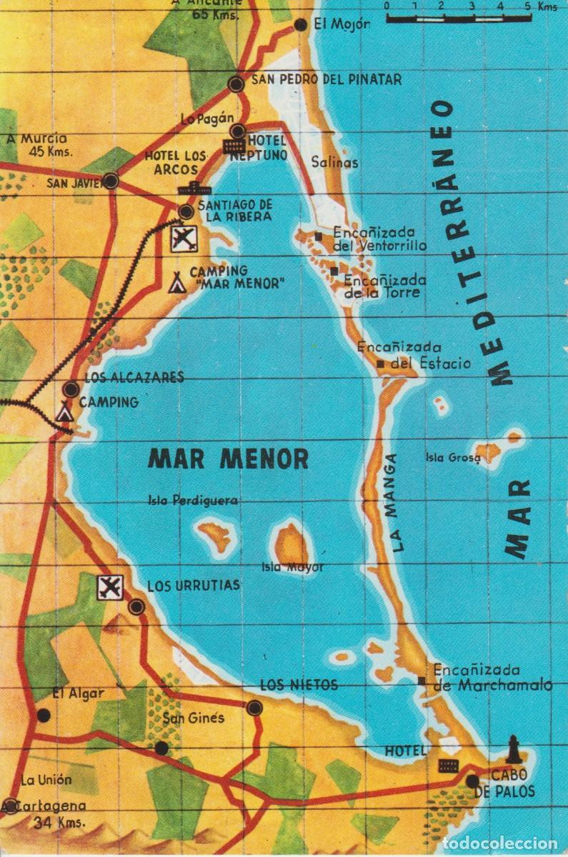 Postales: (21) MAR MENOR . COSTA DE LA LUZ . MAPA ... SIN CIRCULAR - Foto 1