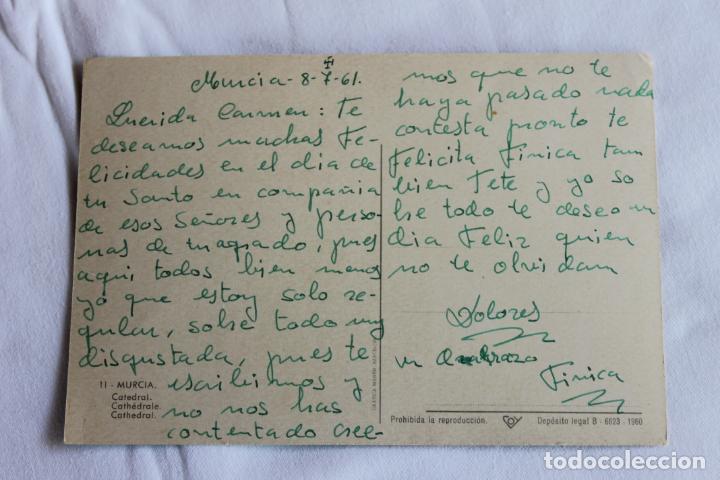 Postales: POSTAL MURCIA CATEDRAL 1961 - Foto 2