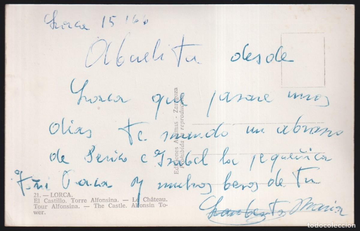 Postales: Lorca. *El Castillo. Torre Alfonsina* Escrita. - Foto 2
