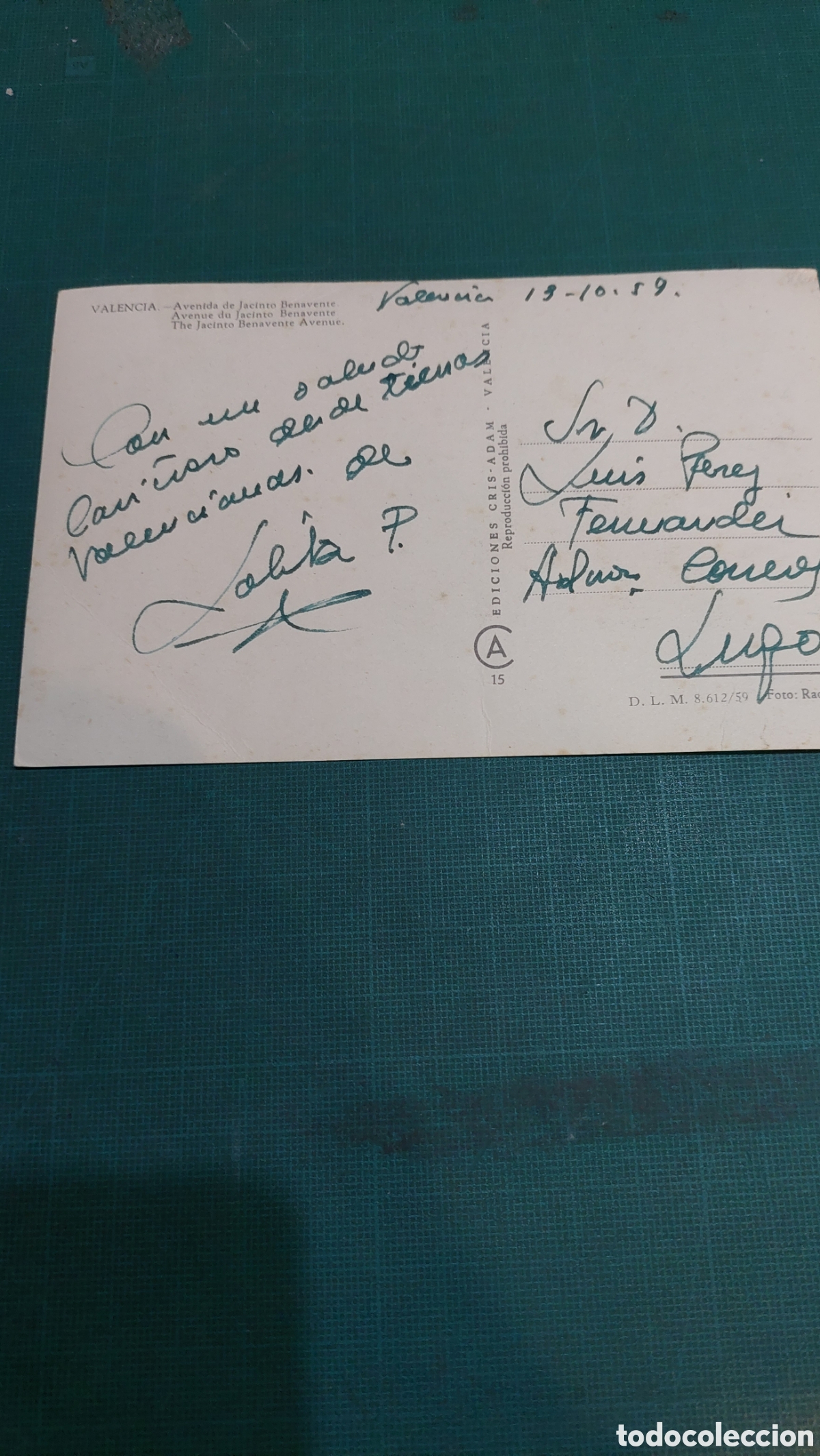 Postales: 1959 Valencia avda buenamente ediciones adan - Foto 2