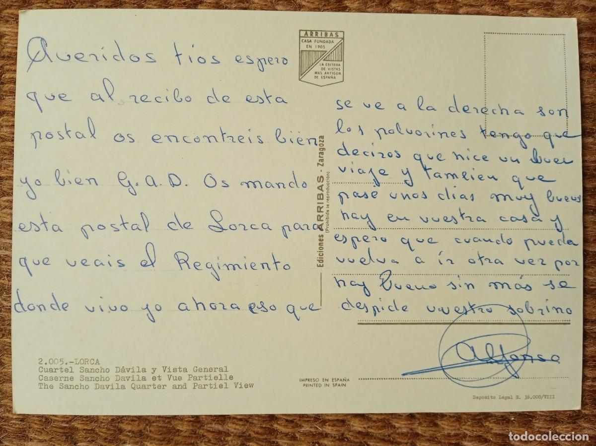 Postales: LORCA - CUARTEL SANCHO DAVILA - ED. ARRIBAS - Foto 2