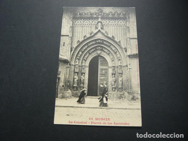 Postales: MURCIA LA CATEDRAL PUERTA DE LOS APOSTOLES - Foto 1
