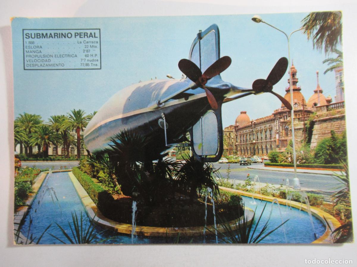 Postales: Cartagena - Submarino Isaac Peral - Escrita - Foto 1