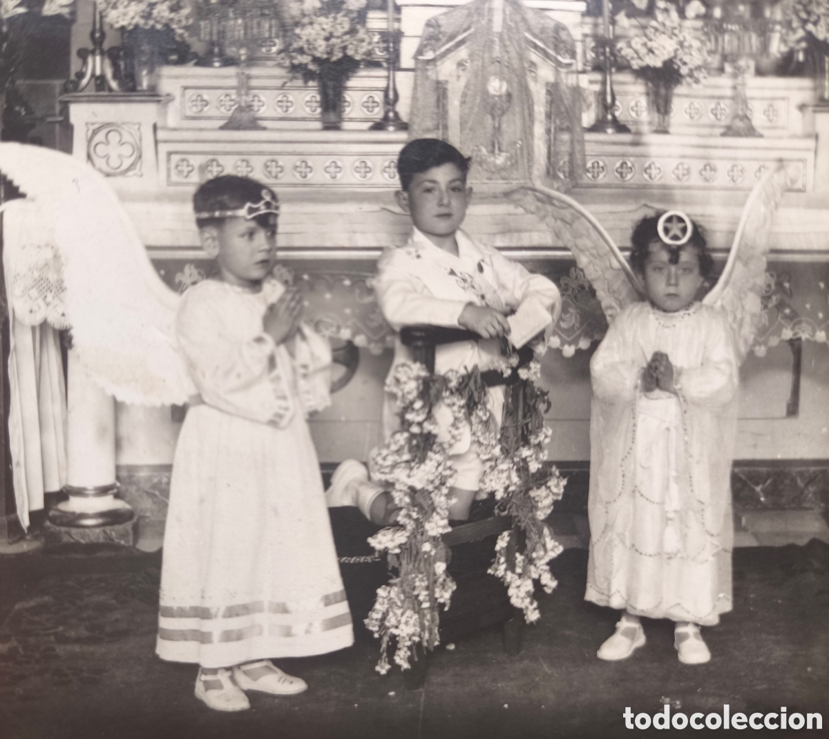 Postales: PATRONATO ALTAR COMUNI&Oacute;N RETRATO POSTAL FOT&Oacute;GRAFO JUAN S&Aacute;EZ CARTAGENA 1925