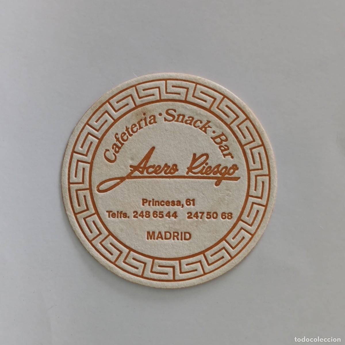 Postales: POSAVASOS - MADRID - ACERO RIESGO - CAFETERIA SNACK-BAR