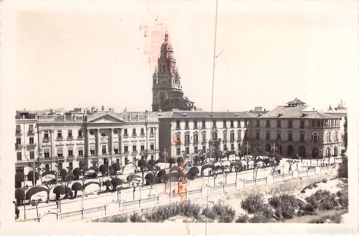 Postales: Postal de la Glorieta de Espa&ntilde;a y Ayuntamiento de Murcia