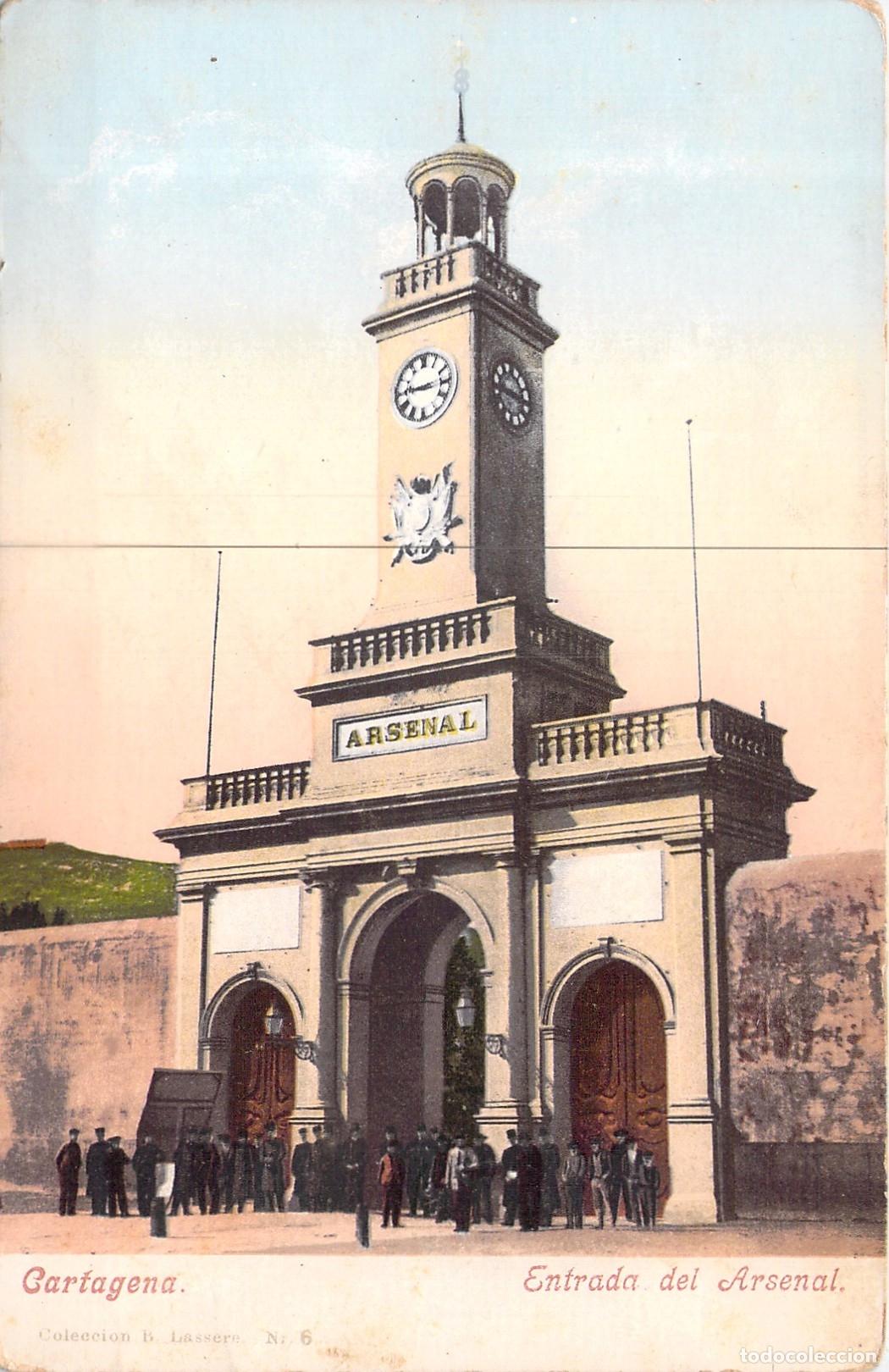 Postales: Postal Antigua de la Entrada del Arsenal en Cartagena, Murcia
