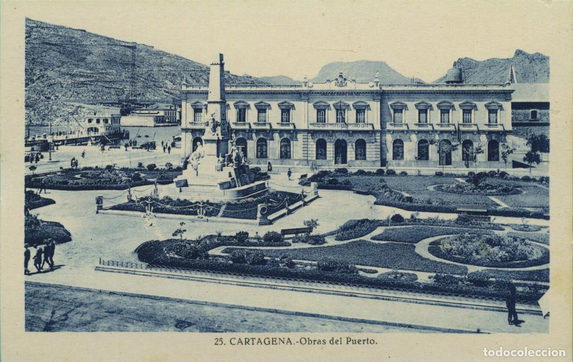 Postales: N&ordm; 25-CARTAGENA. Obras del Puerto. Sin circular. EDICI&Oacute;N CASAU