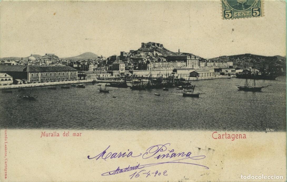 Postales: Muralla del mar. CARTAGENA. Murcia. Escrita en 1902. ED. BERNARDO LASSERE