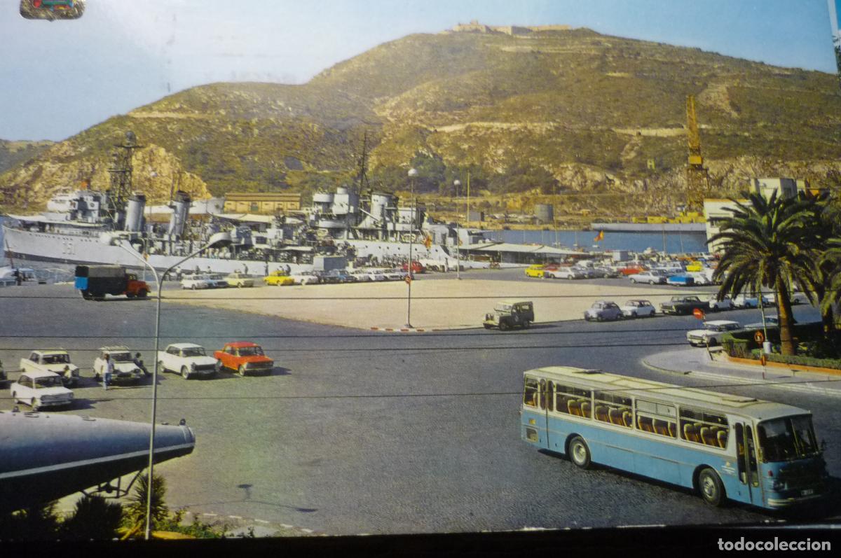Postales: postal cartagena puerto barcos guerra circulada