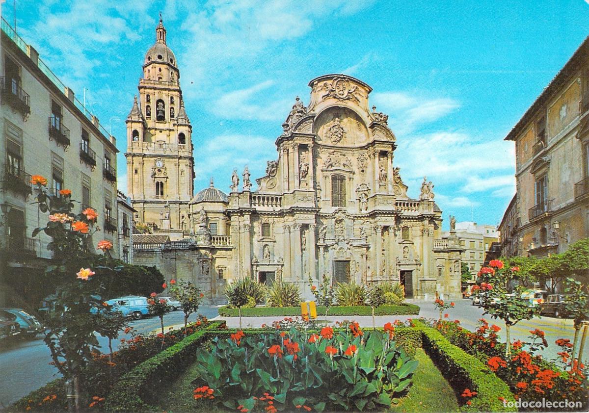 Postales: Postal de la Catedral de Murcia y Plaza del Cardenal Belluga