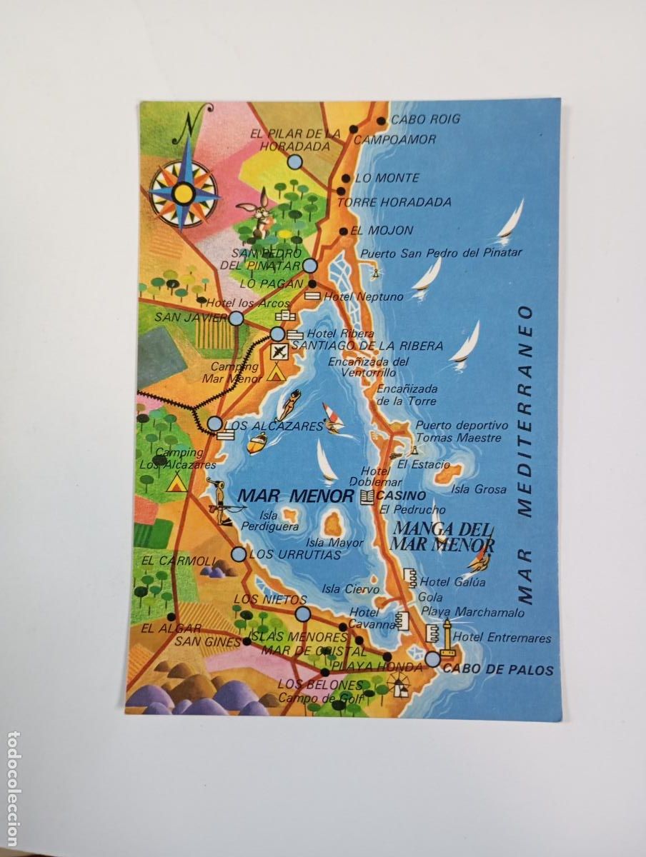 Postales: POSTAL MAPA MAR MENOR MURCIA. TDKP28Z4
