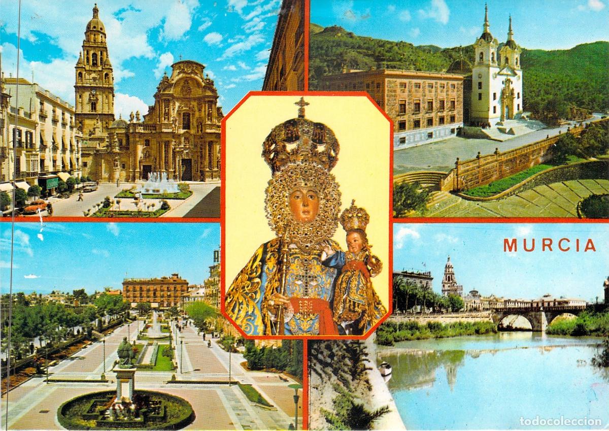 Postales: Postal de Murcia con Vistas de la Catedral y la Virgen de la Fuensanta
