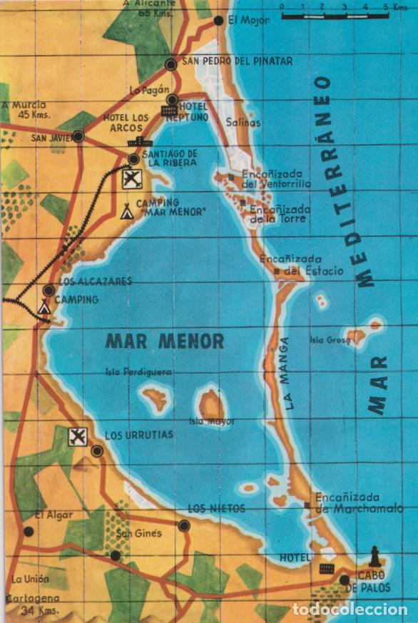 Postales: POSTAL MAPA MAR MENOR (MURCIA) - FOTOCOLOR VALMAR N&ordm;21 - S/C
