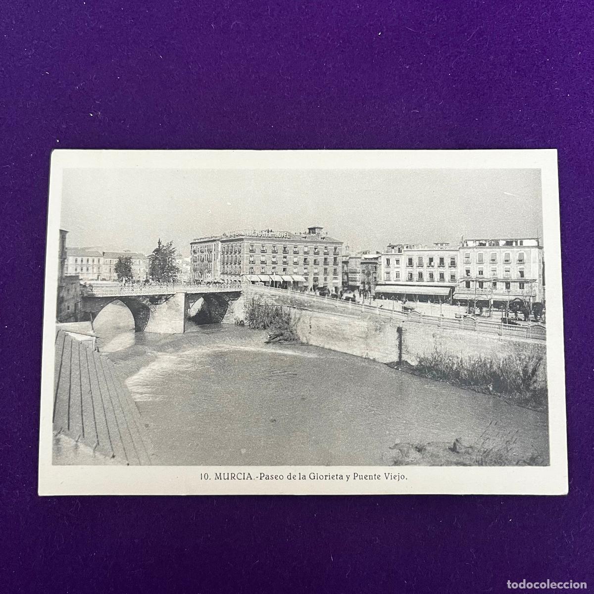 Postales: POSTAL DE MURCIA. PASEO DE LA GLORIETA Y PUENTE VIEJO.