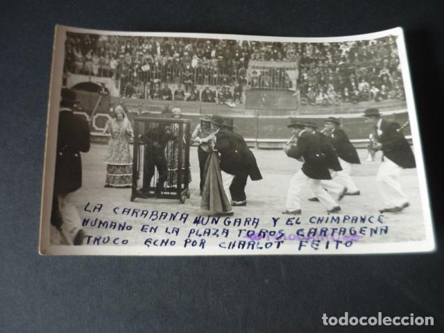 Cartoline: CARTAGENA MURCIA PLAZA DE TOROS CHARLOTADA COMPA&Ntilde;IA DE JUAN FEITO POSTAL FOTOGRAFICA CAIRO FOTOGRAFO