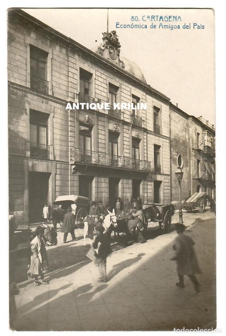 Postales: CARTAGENA N&ordm; 80 ECONOMICA DE AMIGOS DEL PAIS / EDI. IND. FOTOGRAFICA FABERT / FRANQUEADA 1914