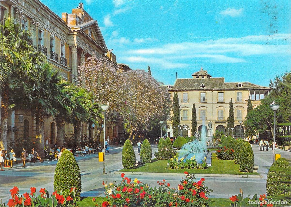 Postales: Postal de la Glorieta de Espa&ntilde;a y Ayuntamiento en Murcia