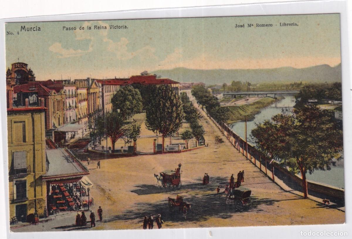 Postales: Jose Mar&iacute;a Romero Libreria. n&ordm; 4 Murcia. Paseo de la Reina Victoria . Sin circular.