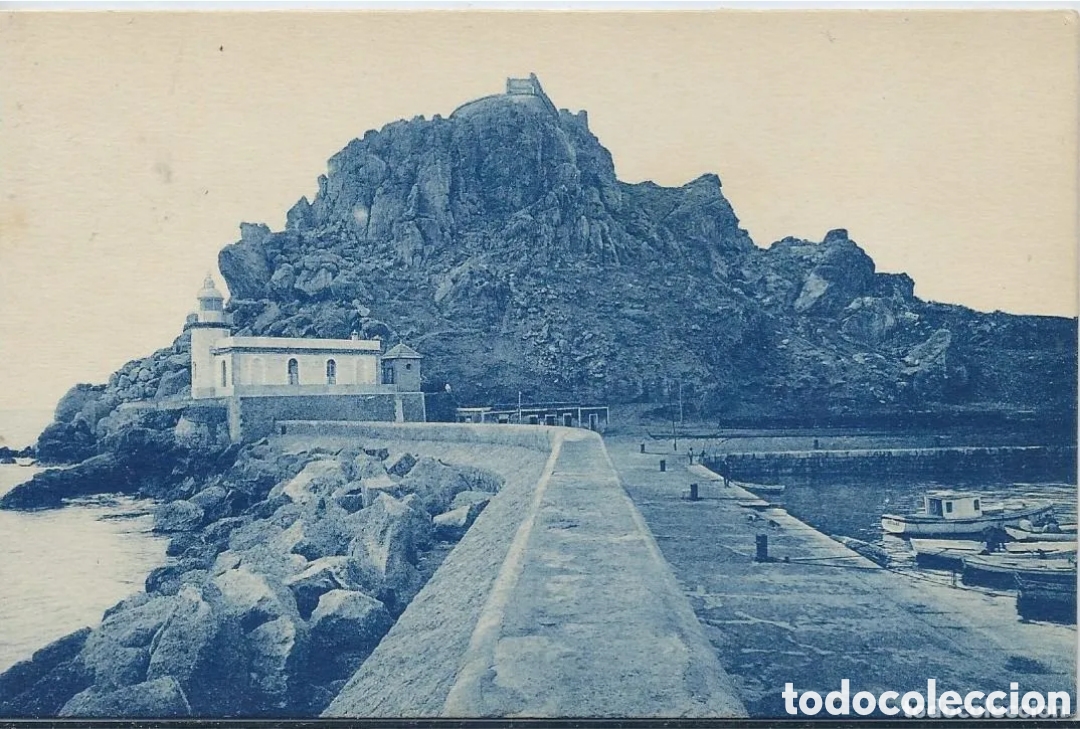 Postales: &Aacute;GUILAS (MURCIA) - CASTILLO Y FARO DE TIERRA - L. ROISIN - COLECCI&Oacute;N TORRECILLAS
