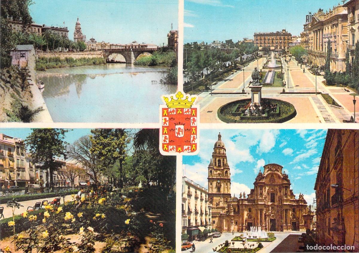 Postales: Postal de Murcia con Vista M&uacute;ltiple de la Ciudad y Catedral