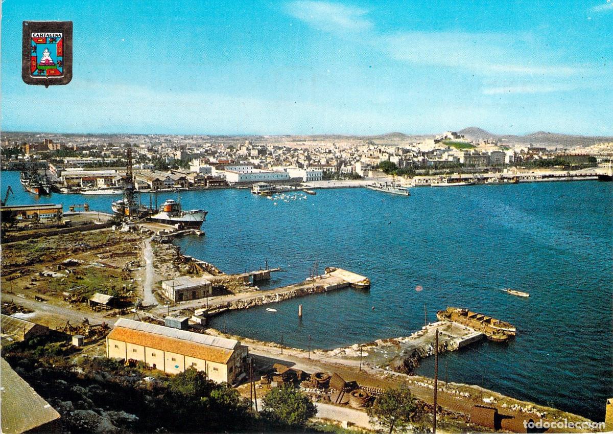 Postales: Postal de Cartagena - Vista General del Puerto y la Ciudad - Espa&ntilde;a