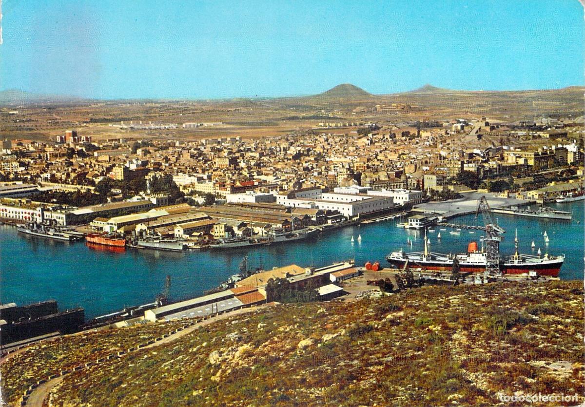 Postales: Postal de la Vista Parcial del Puerto de Cartagena, Murcia