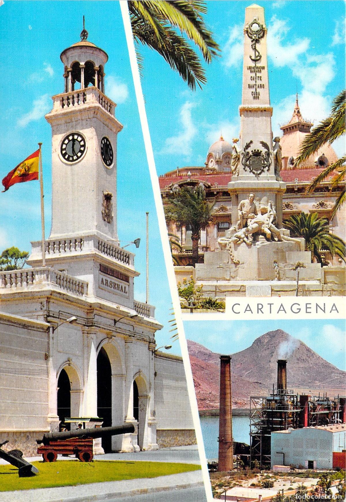 Postales: Postal de Cartagena con Vistas Urbanas y Central de Escombreras