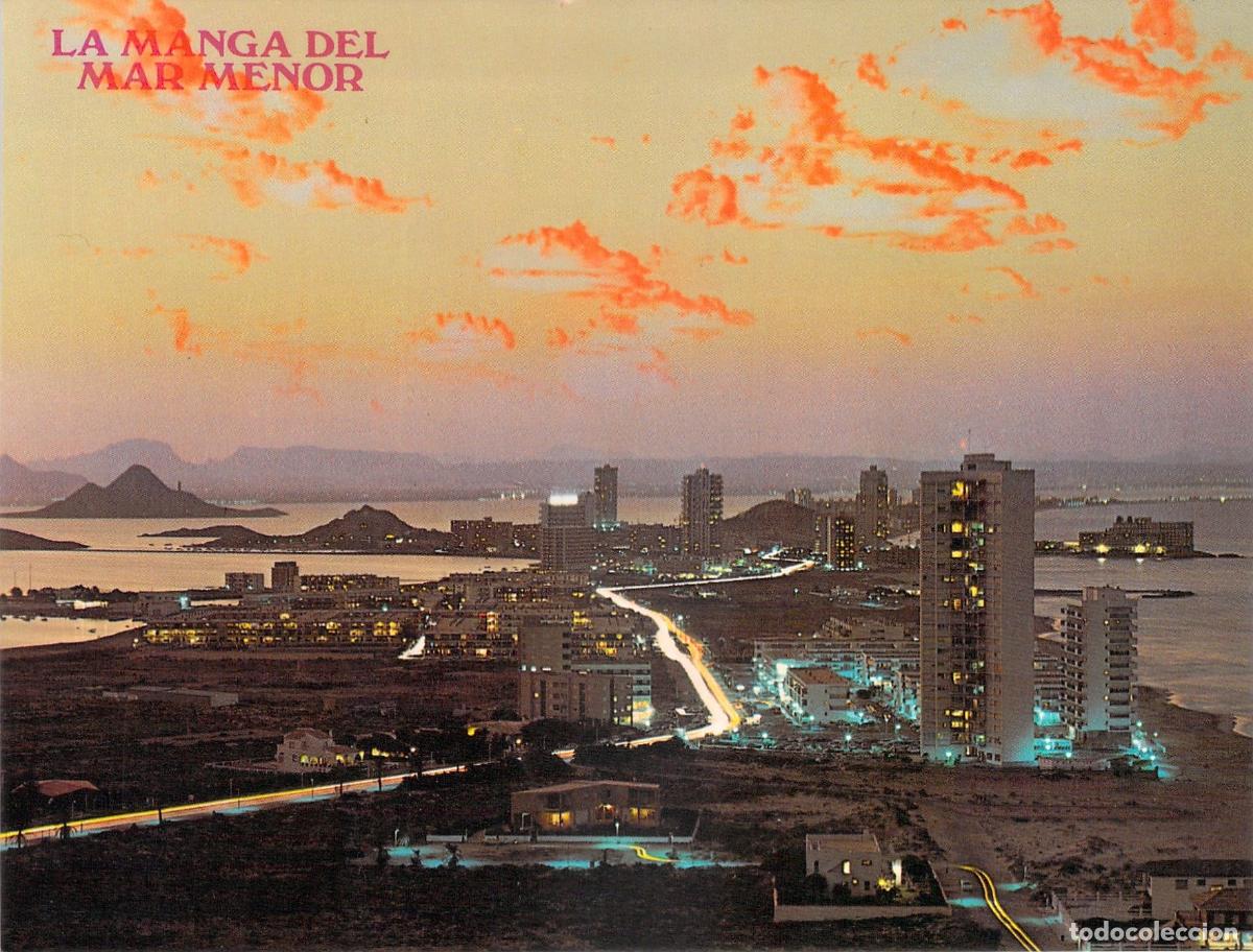Postales: Postal de La Manga del Mar Menor al Atardecer, Murcia