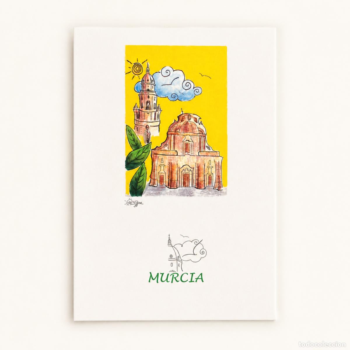 Postales: Postal art&iacute;stica Catedral de Murcia ilustrada Ma &Aacute;ngeles S&aacute;nchez Alarc&oacute;n 2003