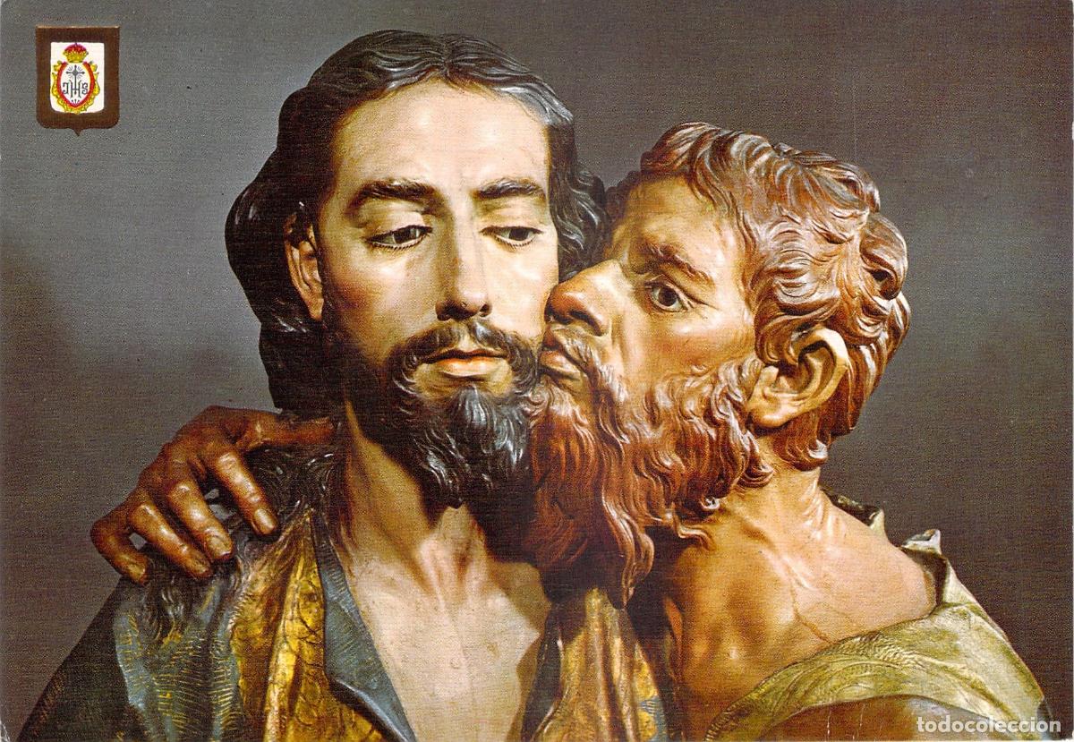 Postales: Postal Escultura El Beso de Judas Francisco Salzillo Murcia