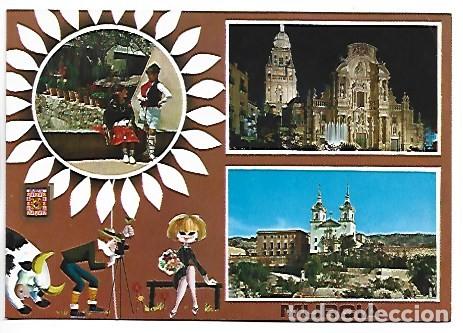 Postales: TRAJES TIPICOS / CATEDRAL / SANTUARIO DE NTRA. SRA. DE LA FUENSANTA.- MURCIA