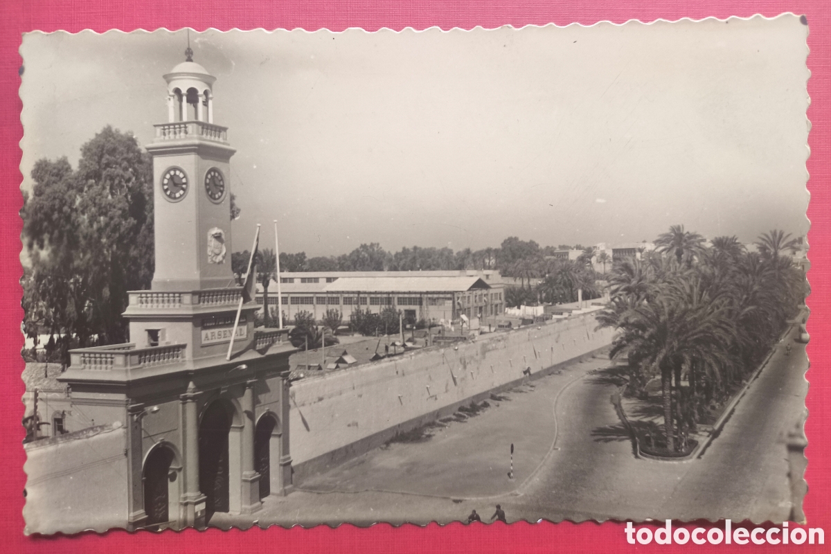 Postales: CARTAGENA VISTA DEL ARSENAL POSTAL FOTOGR&Aacute;FICA MURCIA C. 1955