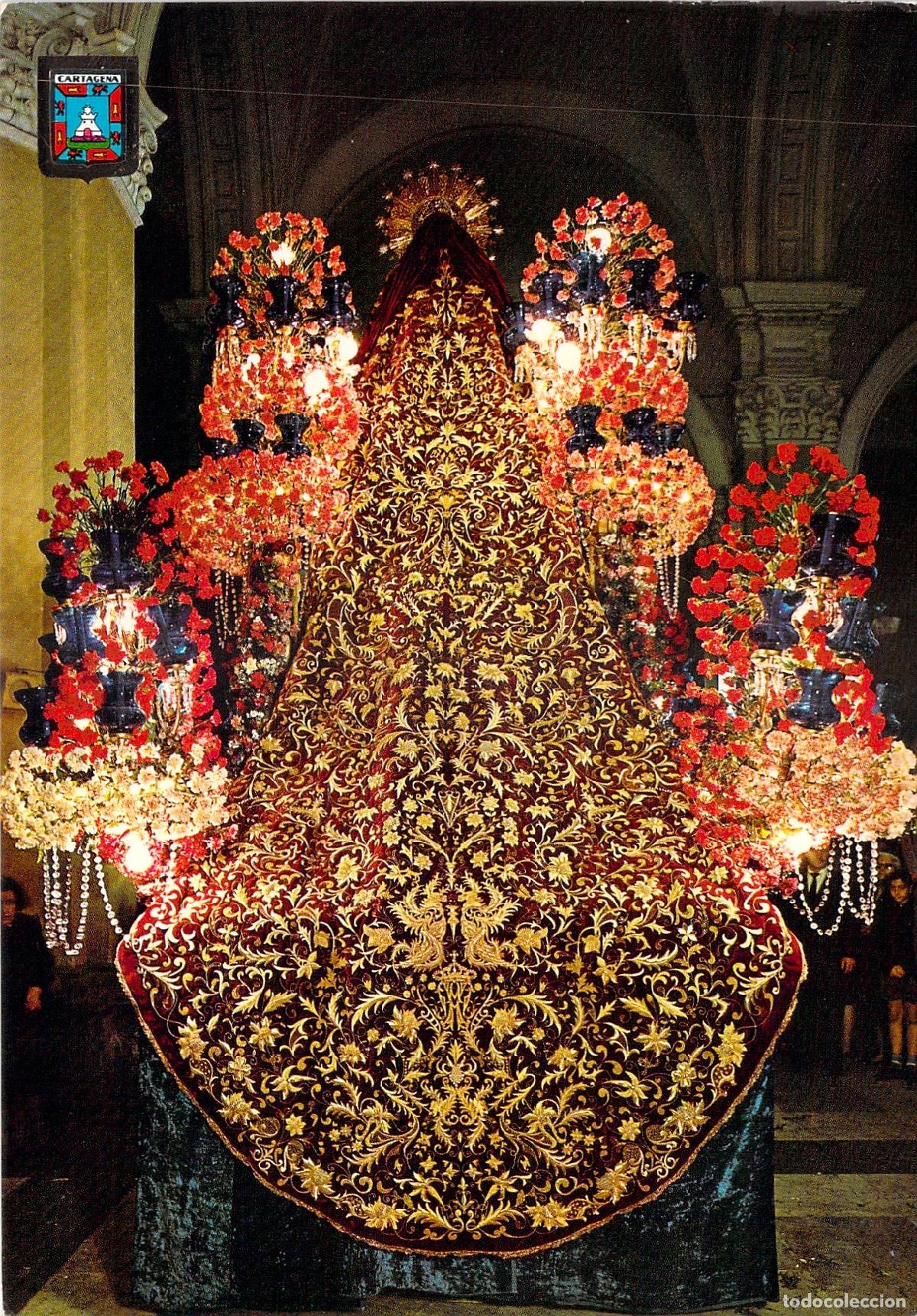 Postales: Postal Semana Santa Cartagena Manto Virgen Dolorosa Californios