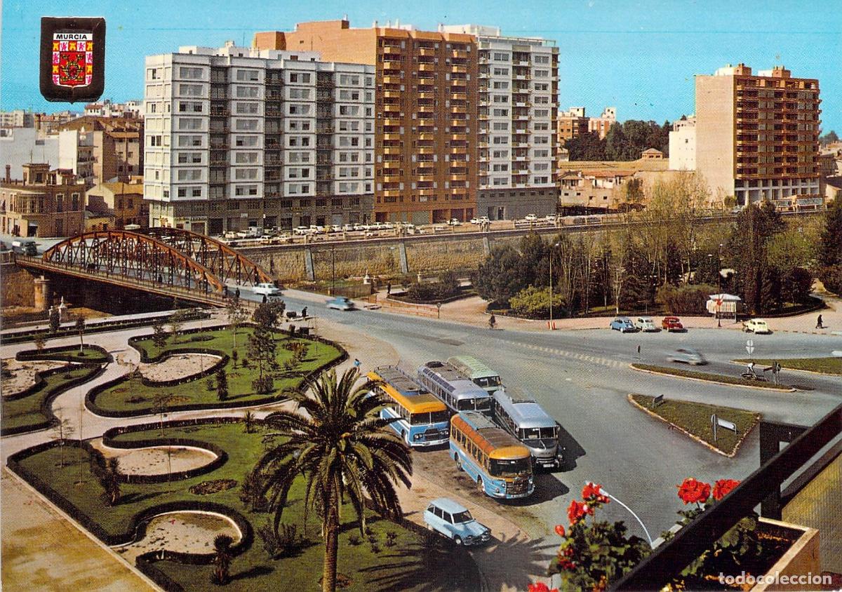 Postales: Postal de Murcia - Vista de Puente Nuevo y Jardines